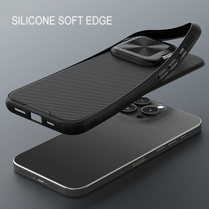 Slim Case for iPhone 16 Pro Max/16 Pro/16 Plus/16,Heavy Duty Protection Magnetic Non -Slip Case All -Inclusive Lens Flip Horizontal Stand Soft Shell (16 Pro Max,Black) - Image 4