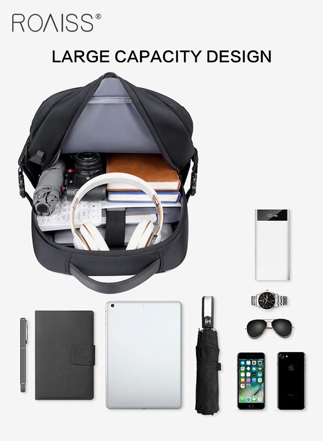 roaiss Multifunctional Travel Backpack for Men Double Layer Simple Business Commuter Computer Bag with Multi Compartment Design External USB Charging Interface Weight Saving and Wear Resistant  - Image 3