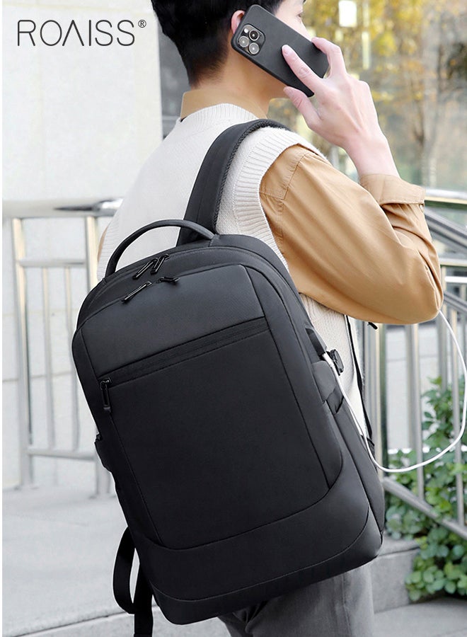 roaiss Multifunctional Travel Backpack for Men Double Layer Simple Business Commuter Computer Bag with Multi Compartment Design External USB Charging Interface Weight Saving and Wear Resistant  - Image 2