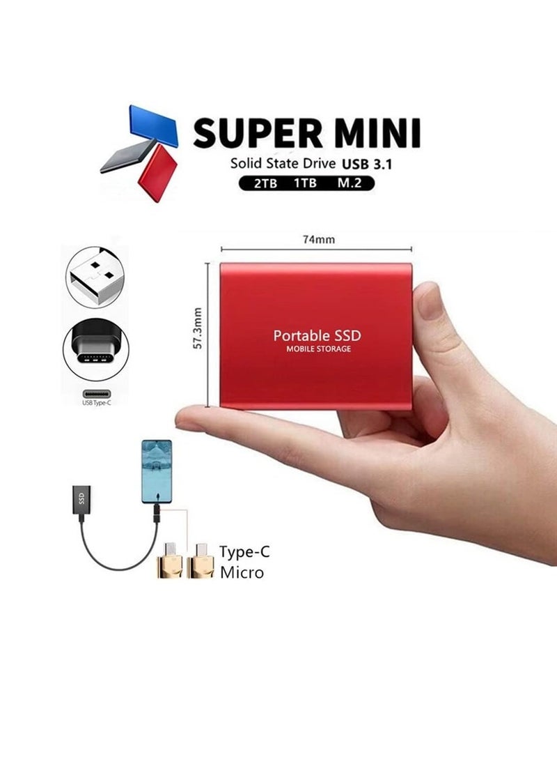 Generic - Portable SSD 1TB External Hard Drive Mobile Solid State Drive Portable Hard Drive for PC Laptop and Mac Data Storage and Transfer - Image 1
