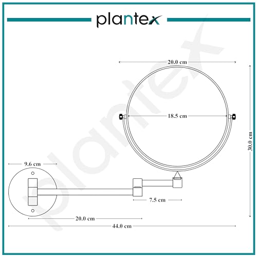 Plantex Premium Brass Magnifying Mirror/Two-Sided 360° Swivel Shaving Mirror with 5x/1x Magnification/Vanity Mirror for Bathroom (8 Inches-Black/Wall Mount) - Image 5