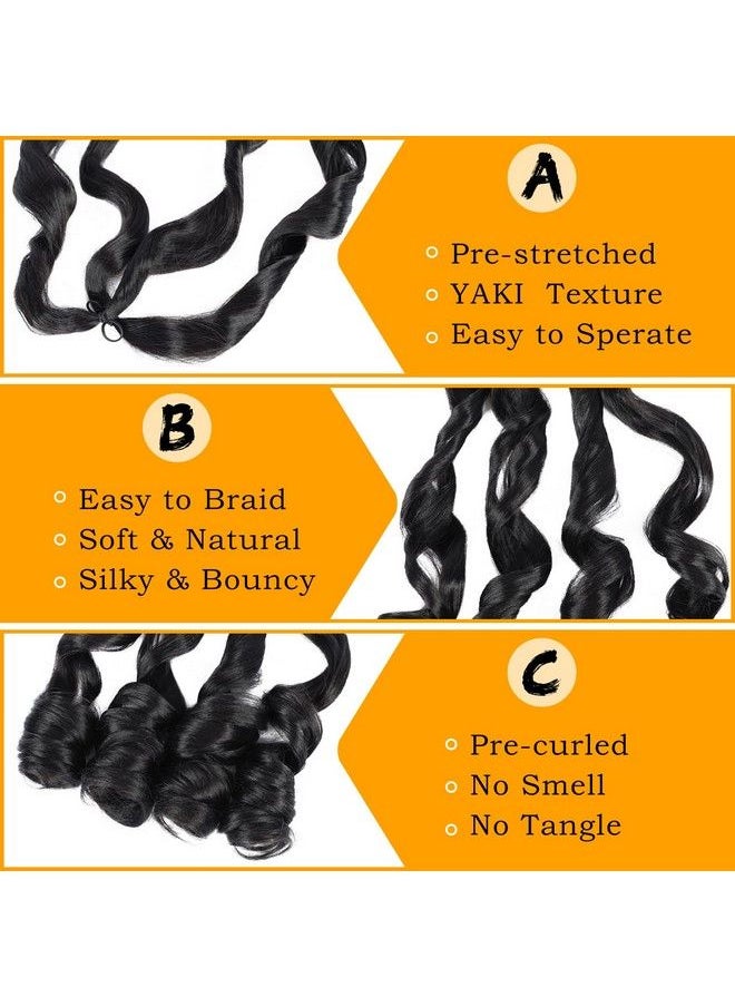 Colorful Queen - Pre Stretched Braiding Hair 22 Inch Bouncy French Curly Braiding Hair Loose Wavy Crochet Braids Hair For Black Women (7 Packs 1B#) - Image 1