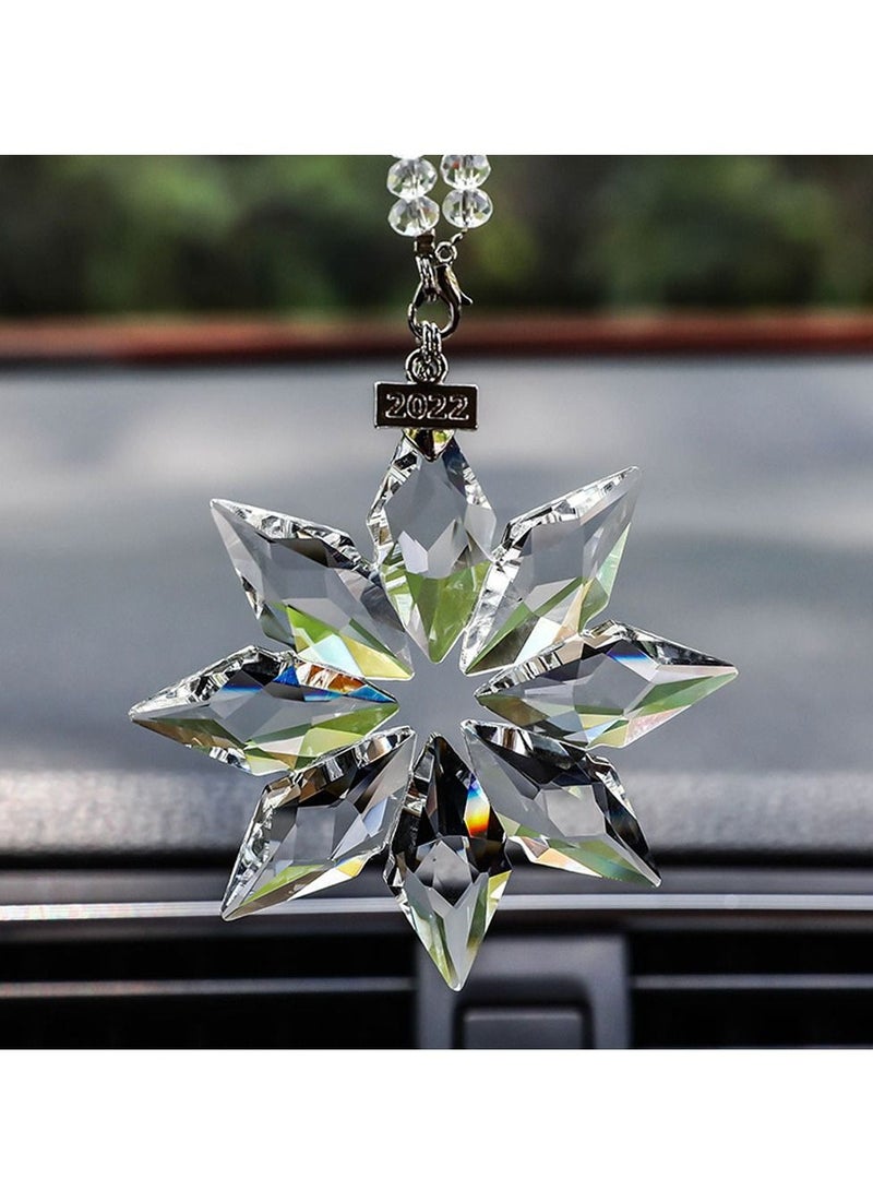 SYOSI Car Rear View Hanging Snowflake Crystal Mirror Pendant - Image 5