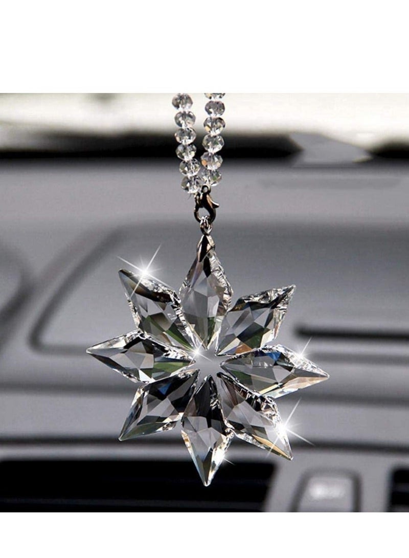 SYOSI Car Rear View Hanging Snowflake Crystal Mirror Pendant - Image 2