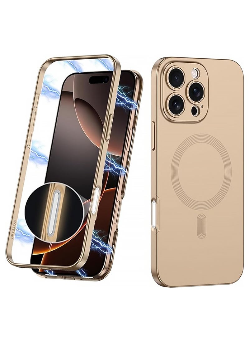 X-level Compatible with iPhone 16 Pro Max Case 6.9 2024【 Magnetic Adsorption 】 Slim Compatible with Magsafe [Soft Bumper Full Signal] with Control Capture Button for 16ProMax Phone Cases Gold  - Image 1