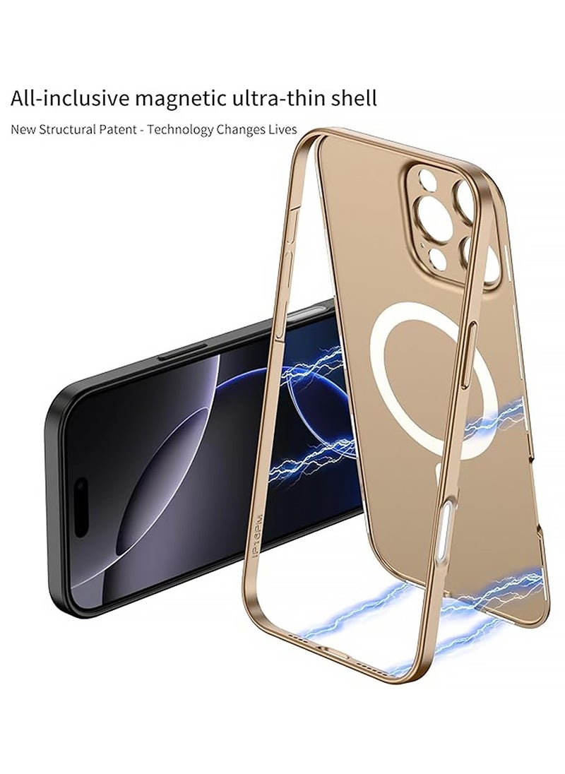 X-level Compatible with iPhone 16 Pro Max Case 6.9 2024【 Magnetic Adsorption 】 Slim Compatible with Magsafe [Soft Bumper Full Signal] with Control Capture Button for 16ProMax Phone Cases Gold  - Image 2