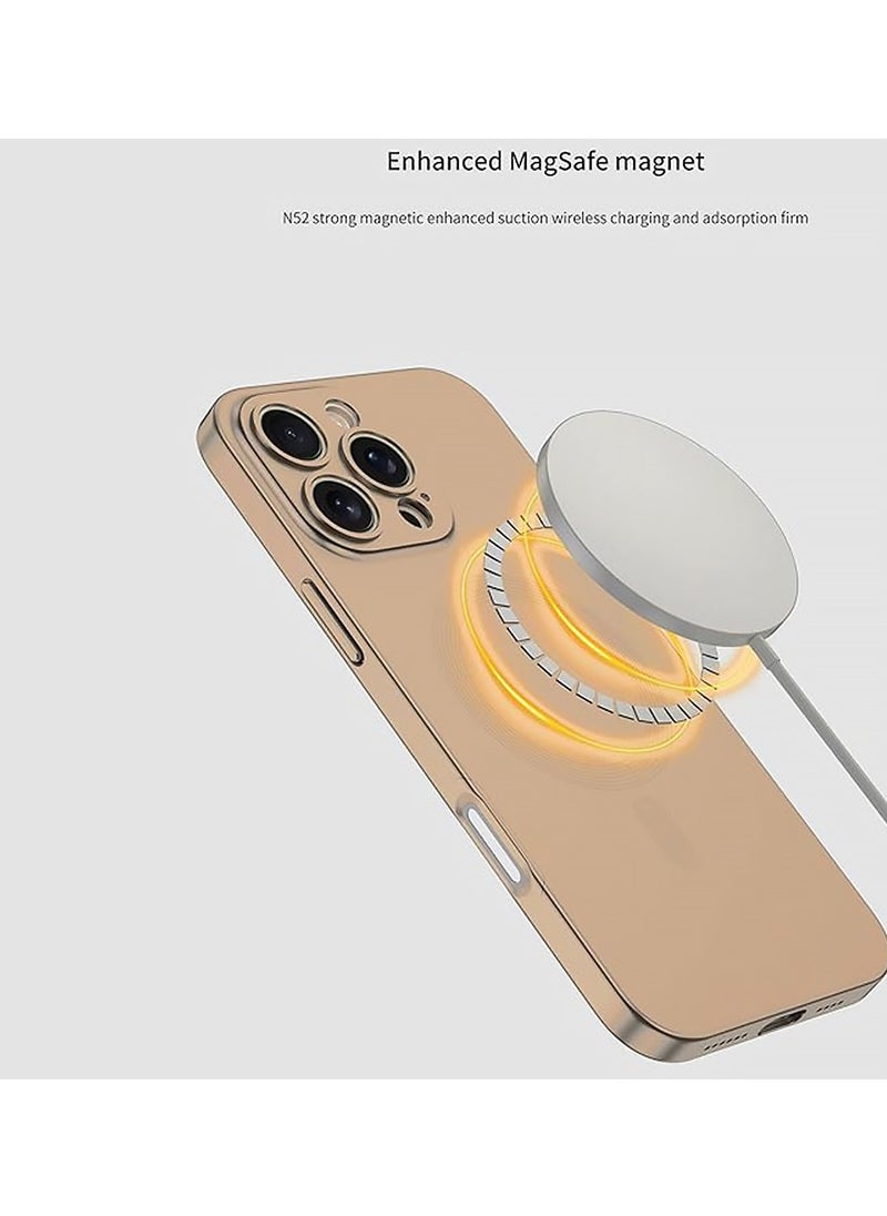 X-level Compatible with iPhone 16 Pro Max Case 6.9 2024【 Magnetic Adsorption 】 Slim Compatible with Magsafe [Soft Bumper Full Signal] with Control Capture Button for 16ProMax Phone Cases Gold  - Image 4