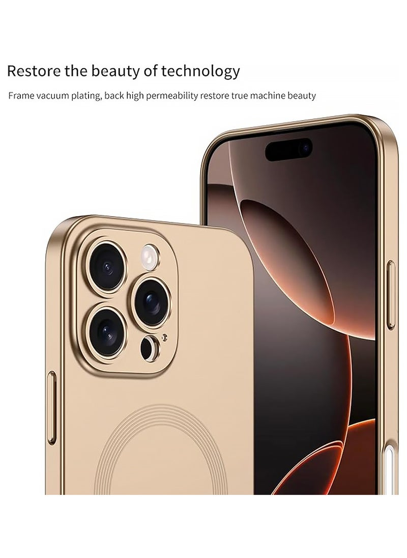 X-level Compatible with iPhone 16 Pro Max Case 6.9 2024【 Magnetic Adsorption 】 Slim Compatible with Magsafe [Soft Bumper Full Signal] with Control Capture Button for 16ProMax Phone Cases Gold  - Image 5