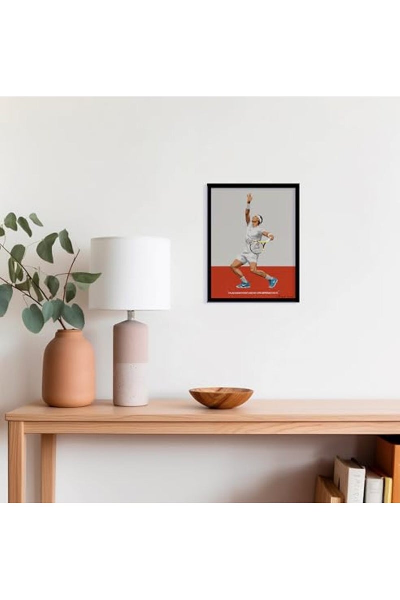 QUOTE - UNQUOTE ART Rafael Nadal Framed Poster - Tennis Frames - Original Art - 13x17 inches - Black Frame - Image 5