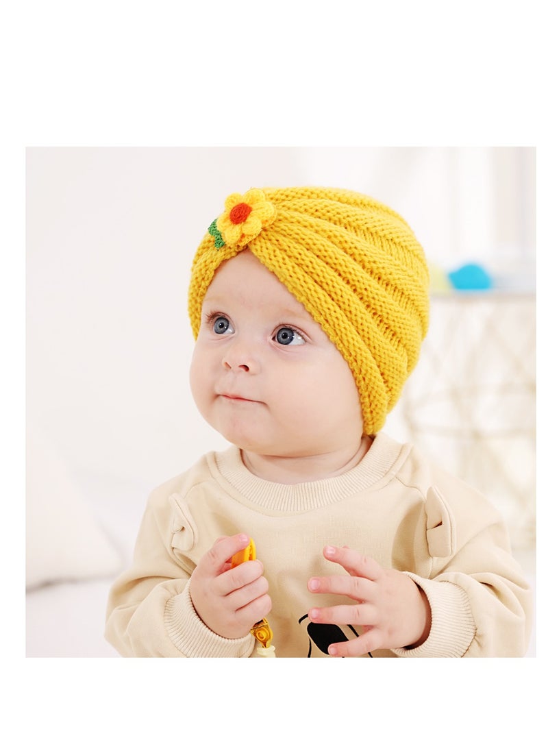 Bluejw Warm Knitted Baby Hat Chunky Winter Infant Hat Floret Newborn Beanie For Girls  - Image 3
