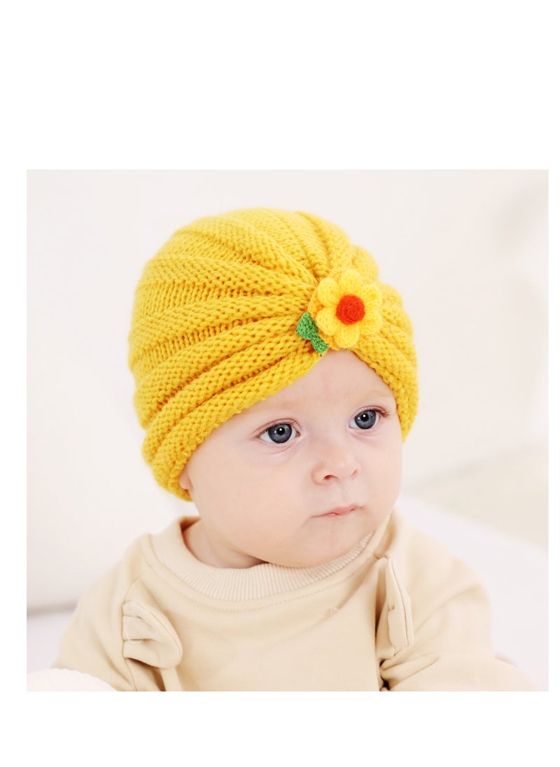 Bluejw Warm Knitted Baby Hat Chunky Winter Infant Hat Floret Newborn Beanie For Girls  - Image 2