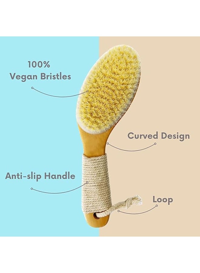 3-in-1 Body Massage Set, Vegan Dry Brush with Non-Slip Handle, 2 Wooden Lymphatic Drainage Tools - Image 3