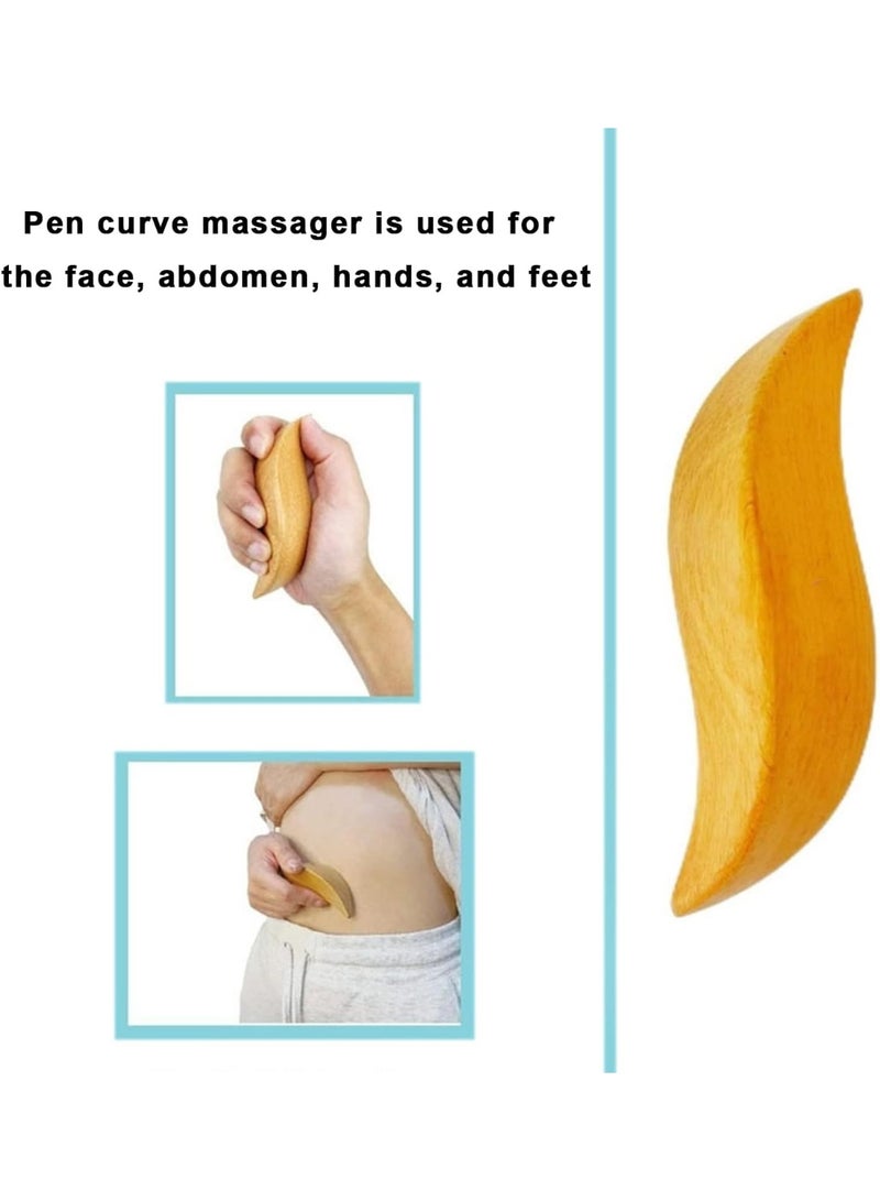 3-in-1 Body Massage Set, Vegan Dry Brush with Non-Slip Handle, 2 Wooden Lymphatic Drainage Tools - Image 5