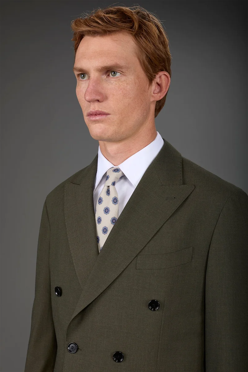 دوبل غانغر Men's macro patterned tie - Beige