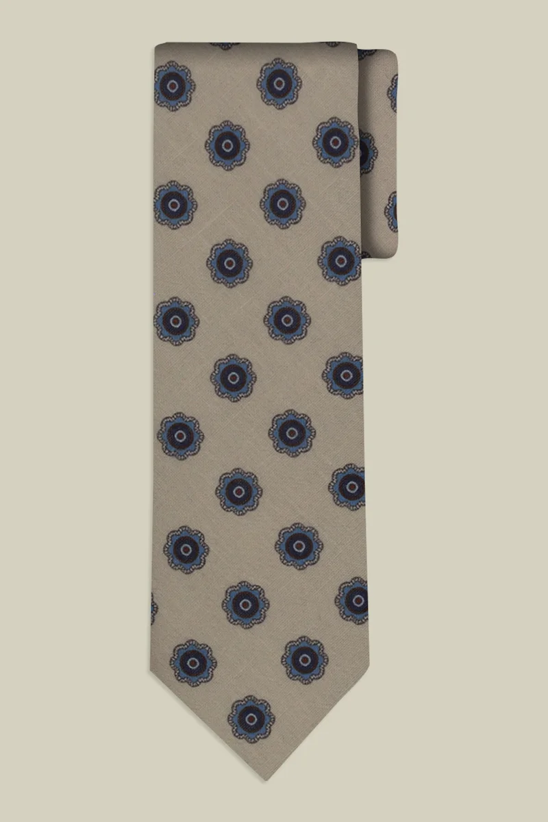 دوبل غانغر Men's macro patterned tie - Beige