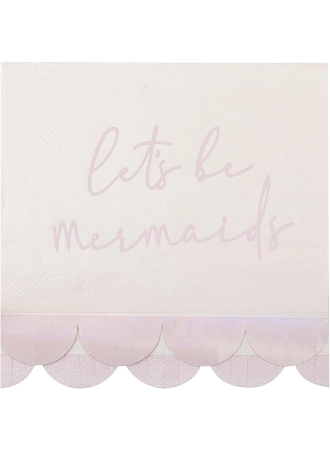 Ginger Ray Iridescent And Pink Mermaid Napkins - Image 1