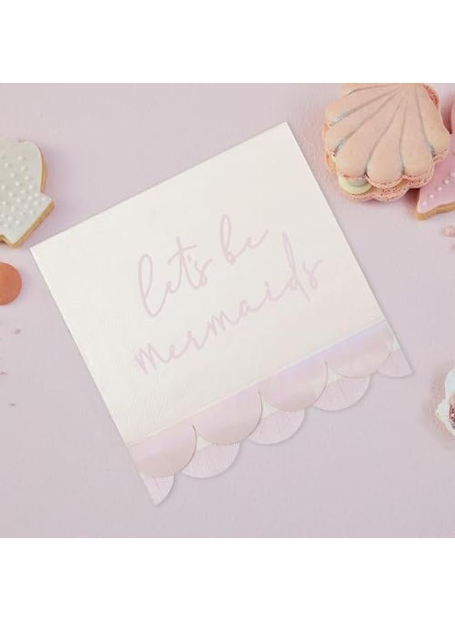 Ginger Ray Iridescent And Pink Mermaid Napkins - Image 3