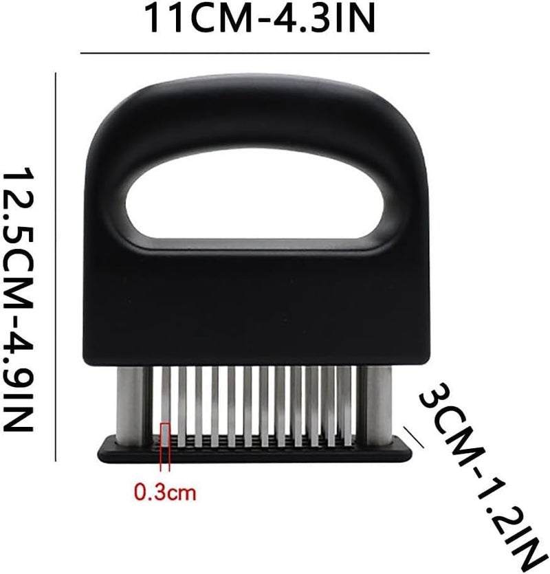 TURBID Meat Tenderizer with 48 Stainless Steel Ultra Sharp Needle Blades, Kitchen Cooking Tool Best for Tenderizing, BBQ, Marinade - Image 2