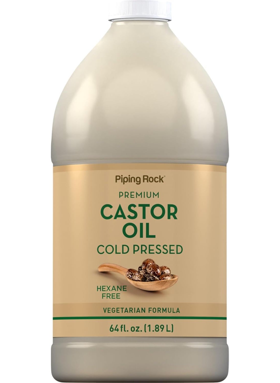 Piping Rock - Piping Rock Castor Oil 64 oz  For Hair Skin Face and Eyelashes  Cold Pressed  Hexane Free  Premium Vegetarian Formula  Gluten Free NonGMO - Image 1