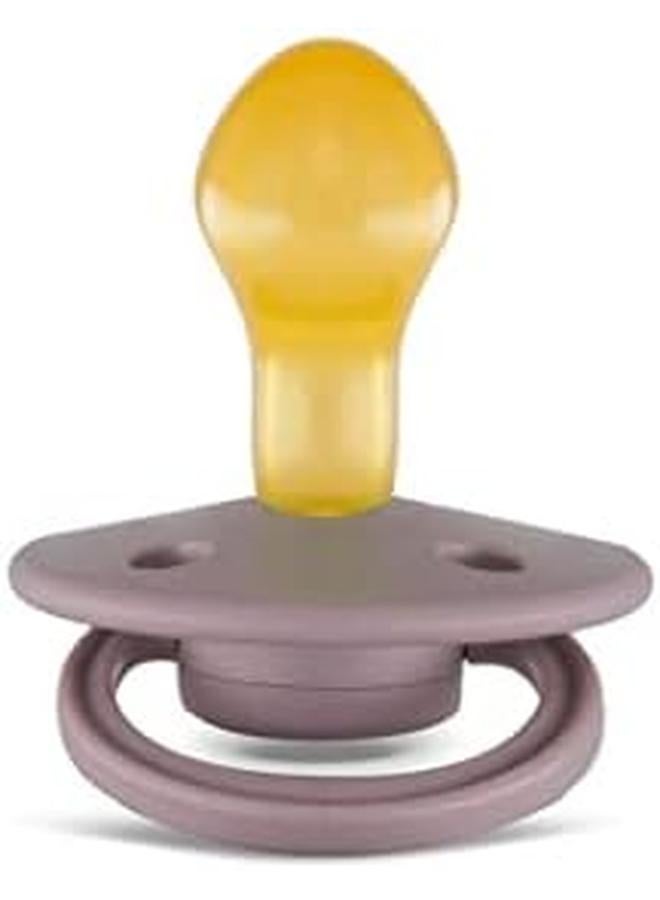 Rebael Mono Natural Rubber Round Pacifier Size 2 Baby 6M Plus 1 Pack Plum - Image 2
