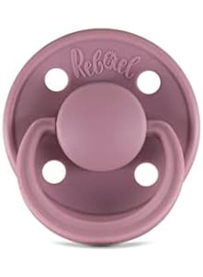Rebael Mono Natural Rubber Round Pacifier Size 2 Baby 6M Plus 1 Pack Plum - Image 3