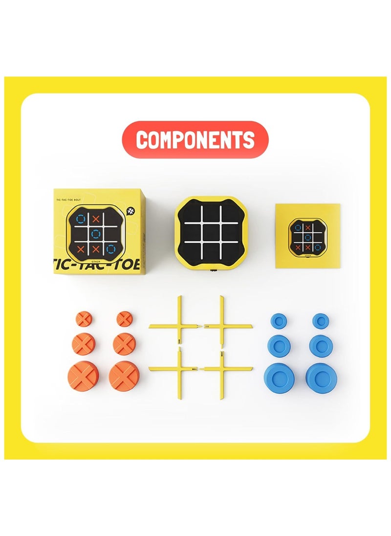 Tic Tac Toe Bolt Game, 3-in-1 Handheld Puzzle Game Console, Portable Travel Games for Educational and Memory Growth, Fidget Toys Board Games for Kids and Adults, Birthday Gifts for All Ages