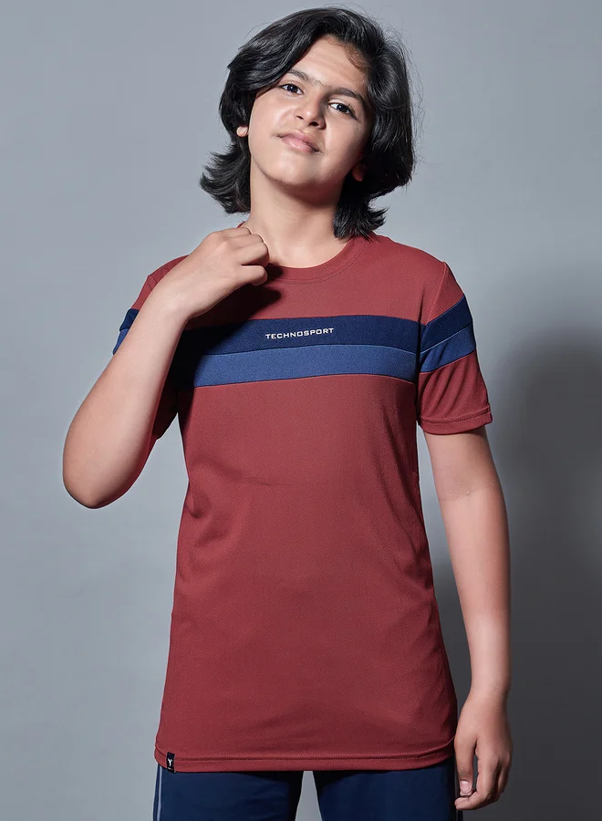 Technosport Technosport Color Block Short Sleeves Crew Neck T-Shirt