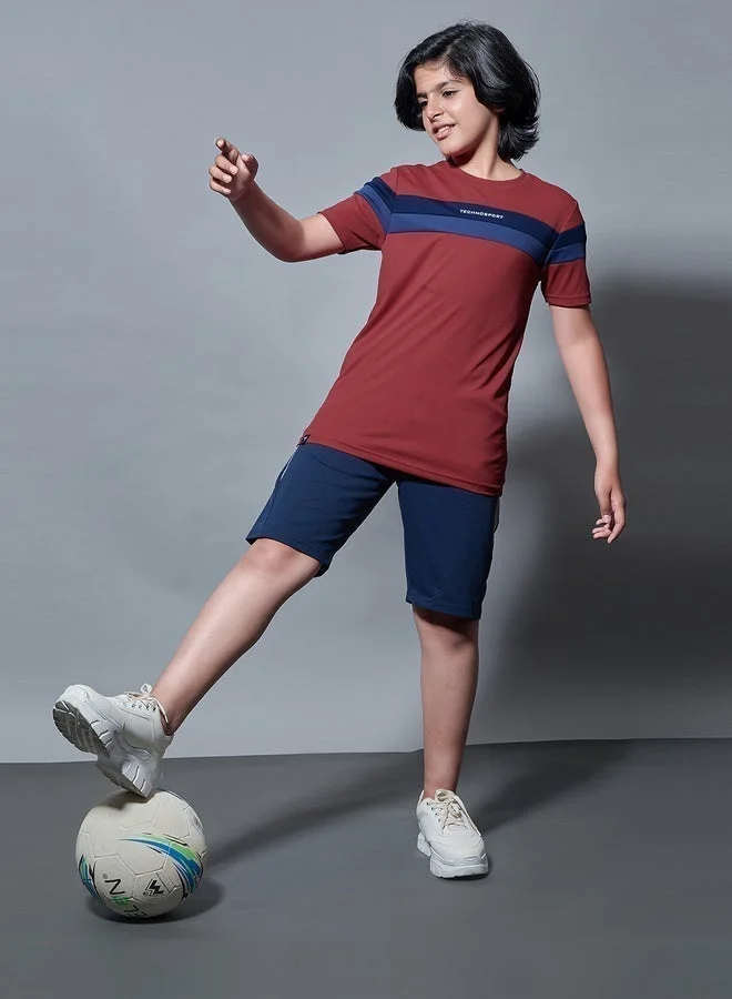 Technosport Technosport Color Block Short Sleeves Crew Neck T-Shirt