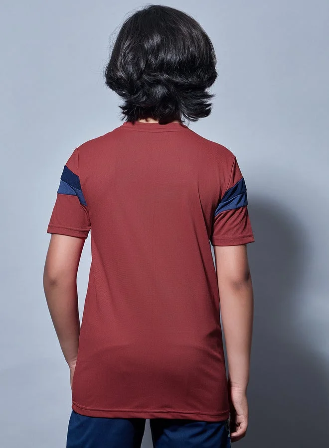 Technosport  Color Block Short Sleeves Crew Neck T-Shirt for Men | Best Price UAE
