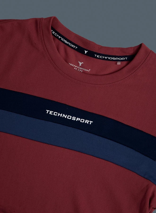 Technosport  Color Block Short Sleeves Crew Neck T-Shirt for Men | Best Price UAE
