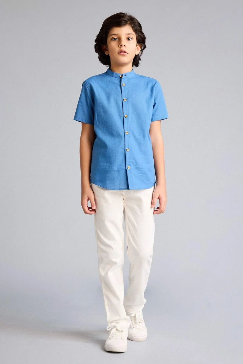 ديفاكتو Boy Linen Look Shirt