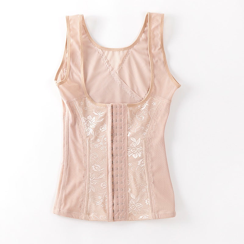 3-Row 17-Button Steel Lace Breathable Thin Waist Shaping Waist Body Shaping Vest - Image 1