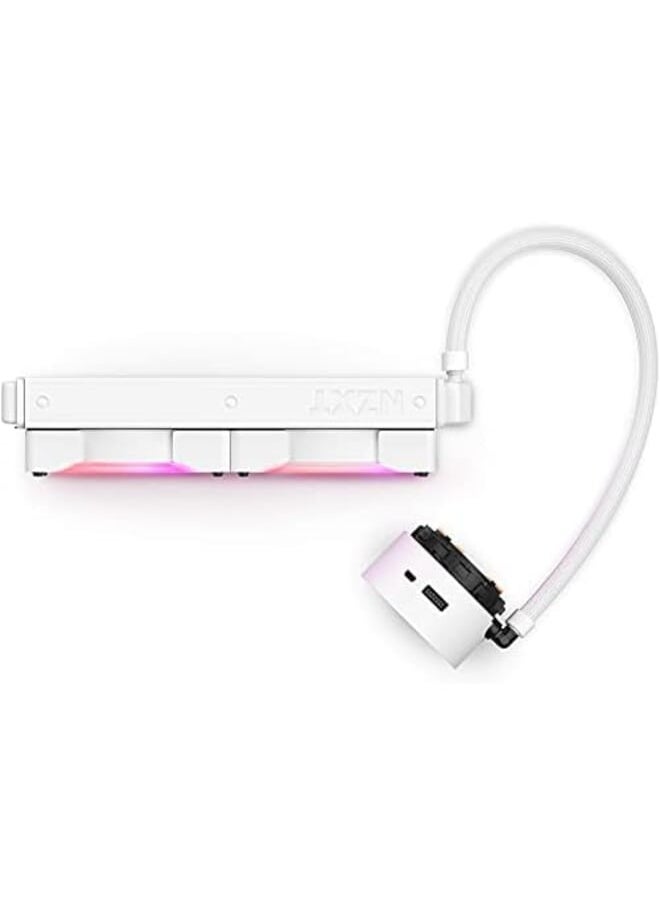 NZXT - Kraken Z53 Rgb 240Mm Rl Krz53 Rw Aio Rgb Cpu Liquid Cooler Customizable Lcd Display Improved Pump Powered By Cam V4 Rgb Connector Aer Rgb 2 120Mm Radiator Fans 2 Included White - Image 1