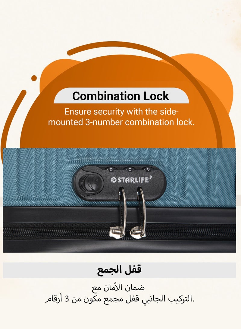ستار لايف مجموعة حقائب سفر صلبة مكونة من 3 قطع بعجلات دوارة مقاس 20/24/28 بوصة - Image 3