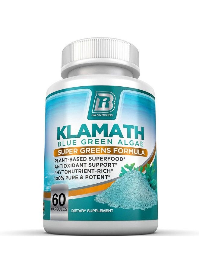 BRI Nutrition - Klamath Blue Green Algae More Effective Than Spirulina Or Chlorella From The Clean Pure Source Of Klamath Lake 500Mg 60Ct Gel Capsules - Image 1