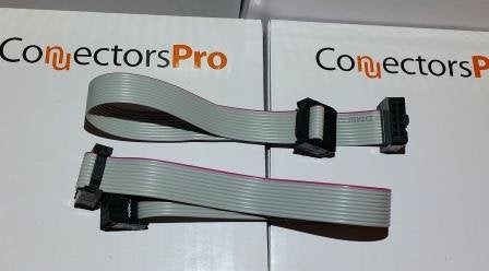 Connectors Pro IDC 2-Pack 20cm 8" Length 10 Pins 10P 2.54mm FC Dual Rows 0.1" Pitch Connectors Female Sockets on Silver Flat Ribbon Cable, Net Length is 7 inches 18cm F/F (10P-20cm-2PK) - Image 2