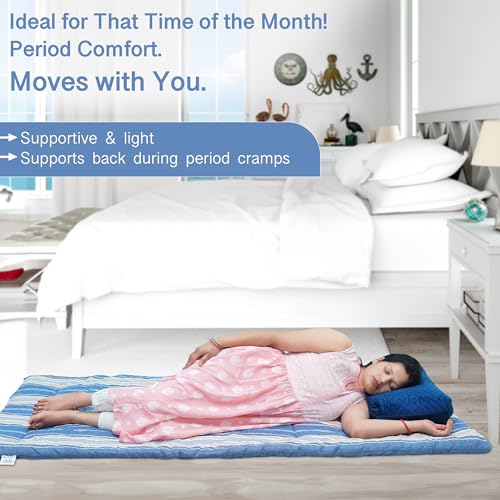 NEXTGO Multi Purpose Foldable Mattress with Carry Bag | Portable & Lightweight Gadda | Suitable for Outdoor Travel Camping, Yoga, Meditaion Mat (Blue White Lining, Double: 48x78 Inch Or 4x6.5 Feet) - Image 5
