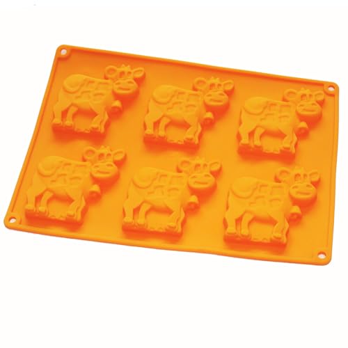X-Haibei Dairy Cow Silicone Mold for Chocolate, Cookies, Candy, Jello, and Soap - 1.4oz per Cavity, Food-Grade, Easy Release, Perfect for Homemade Treats - Image 1