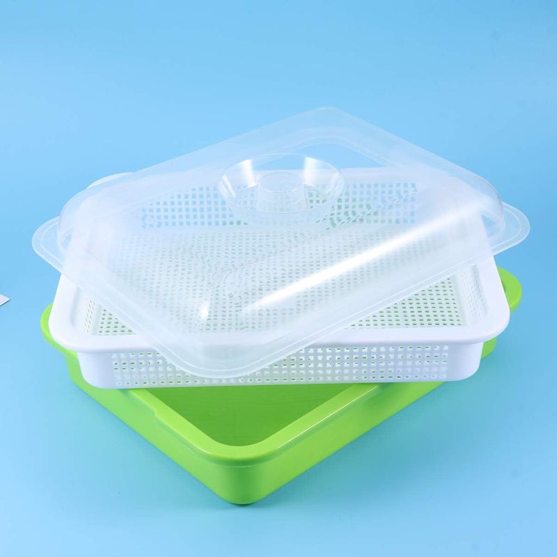 woobles Seed Sprouter Tray BPA Free PP Soil-Free Big Capacity Healthy Wheatgrass Grower Bean Sprout Grower 32.5 x 26 x 11.5cm - Image 4