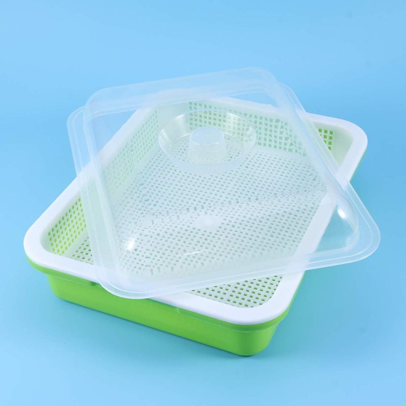 woobles Seed Sprouter Tray BPA Free PP Soil-Free Big Capacity Healthy Wheatgrass Grower Bean Sprout Grower 32.5 x 26 x 11.5cm - Image 2