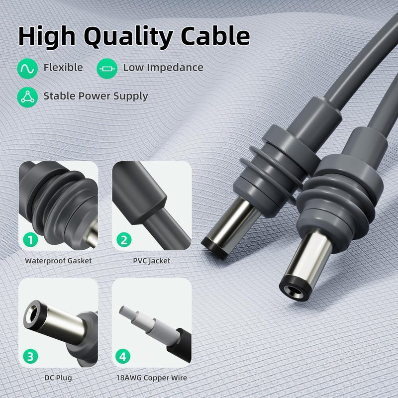 EAZUSE Starlink Mini Cable 32.8ft/10M, Extension Replacement Power Cable for Starlink Mini DC Male to Male Waterproof Cord - Image 2