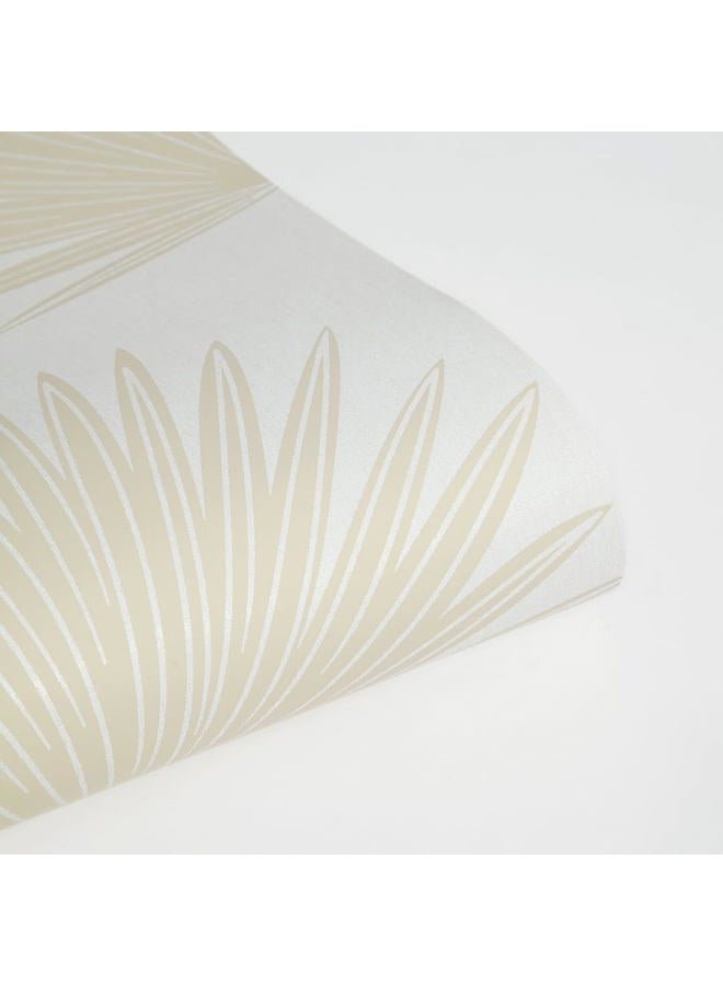 Tempaper Sandstone & Off-White Stamped Palm Removable Peel and Stick Boho Wallpaper, 20.5 in X 16.5 ft, Made in The USA - Image 4