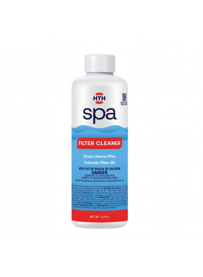 HTH Spa 86123 Filter Cleaner, Spa & Hot Tub Chemical Deep Cleans Filter, Extends Filter Life, 16 oz - Image 1