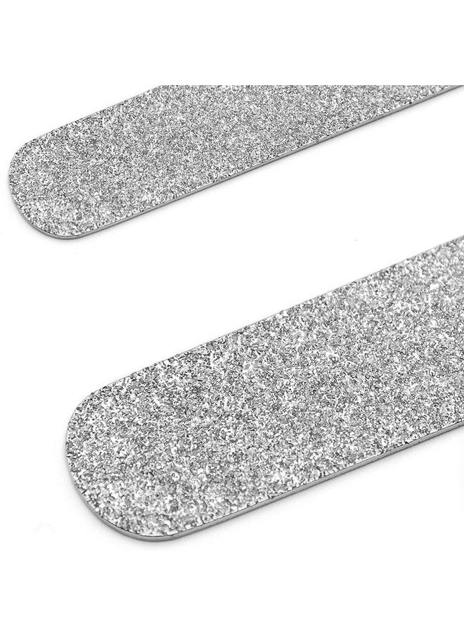 Sweetpea - Sweetpea �1 Pieces Diamond Nail File Set Stainless Steel Double Side Nail File Metal Buffer File Manicure Files Natural Nail Emery Boards For Salon Home And Travel Women Men (Silver) - Image 1