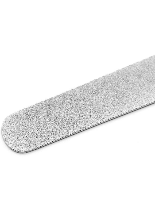 Sweetpea - Sweetpea �1 Pieces Diamond Nail File Set Stainless Steel Double Side Nail File Metal Buffer File Manicure Files Natural Nail Emery Boards For Salon Home And Travel Women Men (Silver) - Image 1