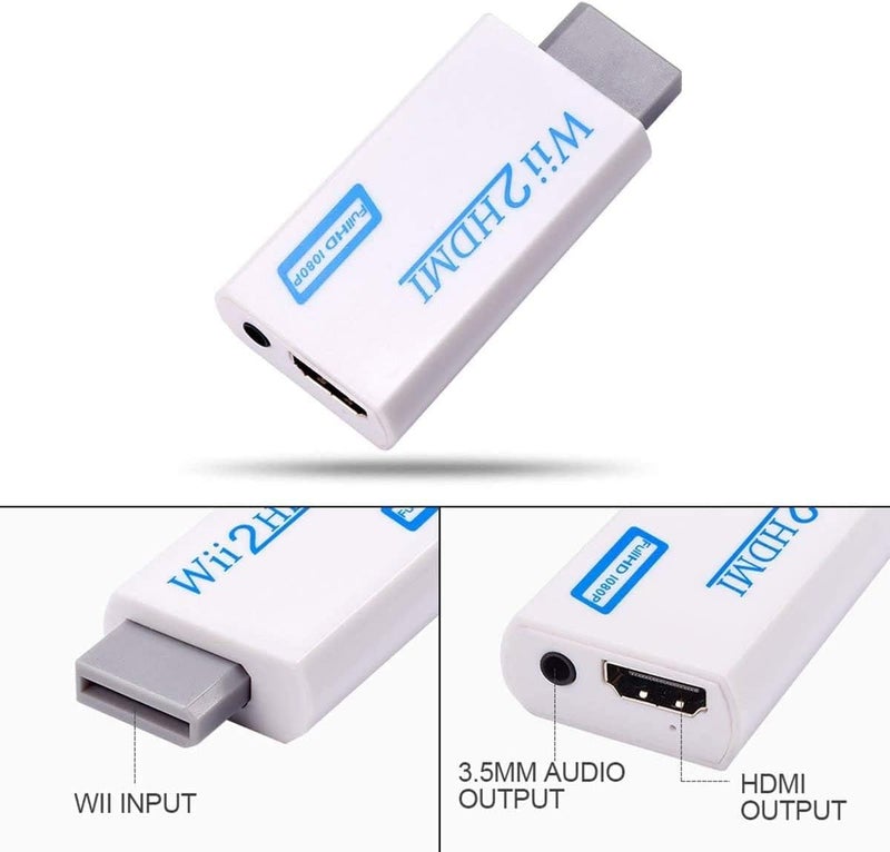 Microware HDSUNWSTD Wii to HDMI 1080P Converter Wii2HDMI Adapter 3.5mm Audio Video Output Full HD 1080P Output - Image 2