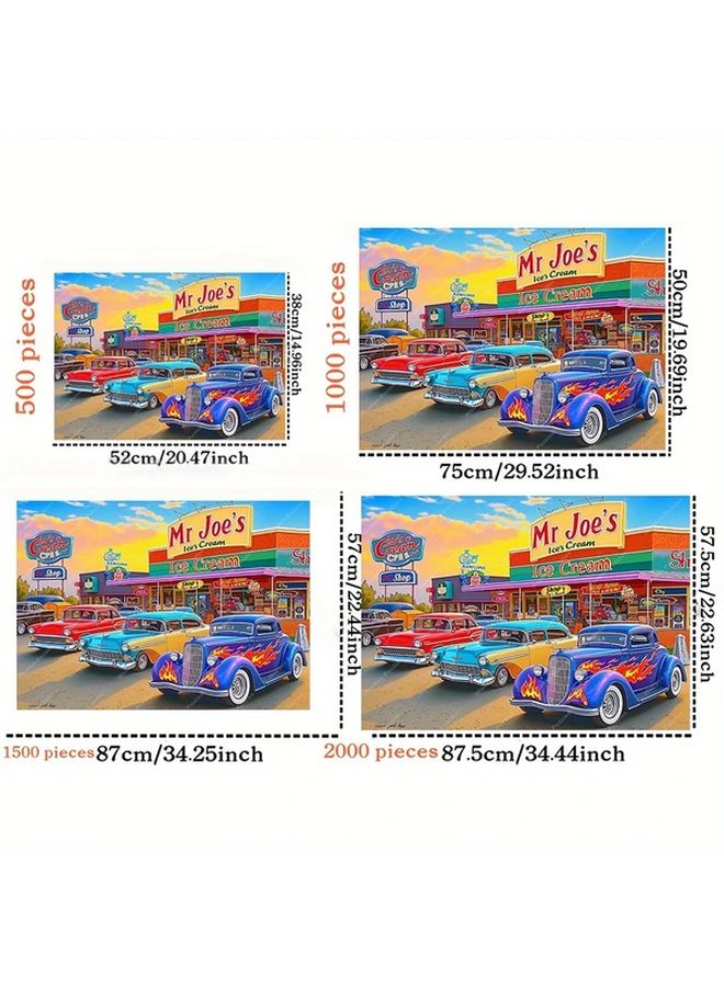 1000PCS Wooden Jigsaw Puzzles For Adults Vintage Americana Wall Decor Home Office Gift - Image 3