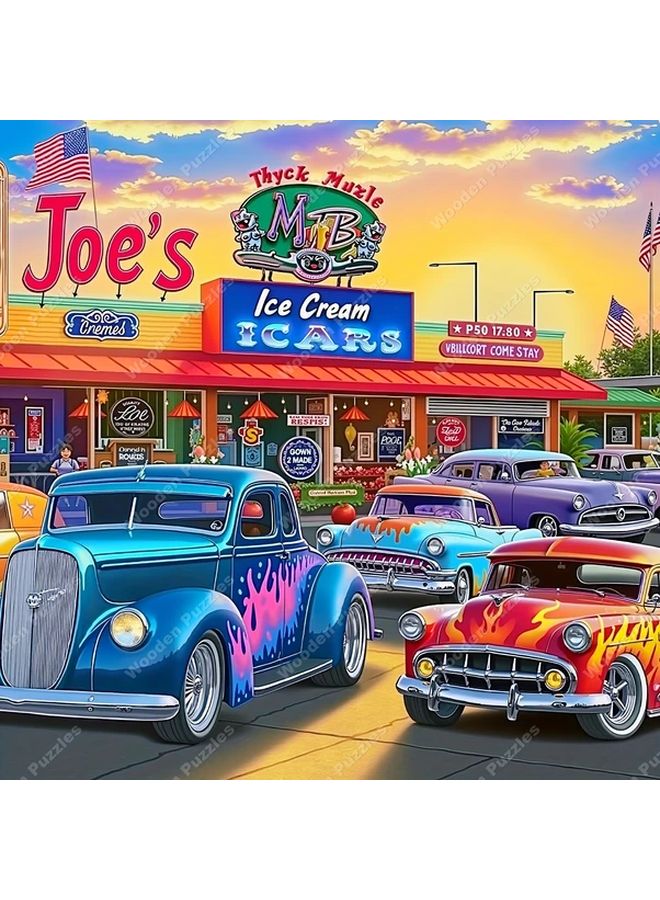 1000PCS Wooden Jigsaw Puzzles For Adults Vintage Americana Wall Decor Home Office Gift - Image 1