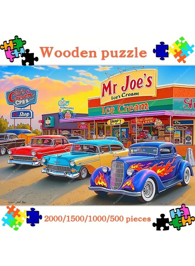 1000PCS Wooden Jigsaw Puzzles For Adults Vintage Americana Wall Decor Home Office Gift - Image 2