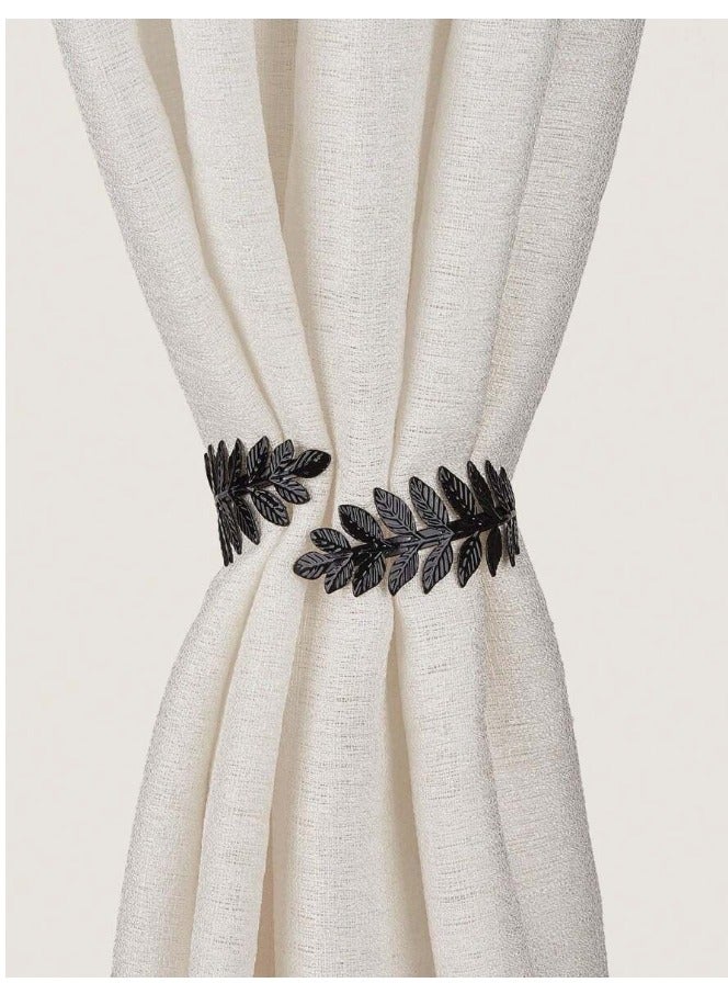 Nexa Metal ring for attaching curtain in the shape of a leaf, black color  - Image 1